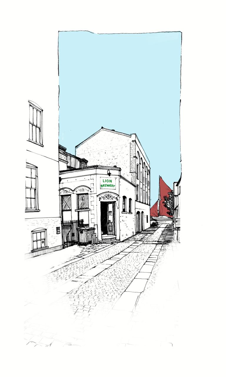 The Lion Brewery Rochester Sketch Artwork
